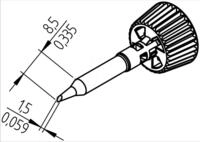 ERSA 0142ADLF15 - Ersadur L&ouml;tspitze, 1,5 mm abgewinkelt