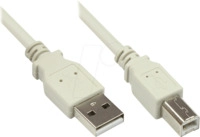 GC 2510-3OF - USB 2.0 Kabel, A Stecker auf B Stecker, grau, 3 m