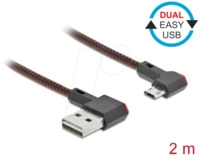 DELOCK 85273 - Dual Easy USB 2.0 Kabel, A St. auf micro B St,, gew., 2,0 m