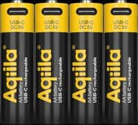 AQIILA C520H PRO - Li-Ion-Akku, AA (Mignon), 2000 mAh, 1,5 V, USB-C, 4er-Pack