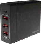 LOGILINK PA0122 - USB-Ladeger&auml;t, 60 W, 3x USB-A, 1x USB-C (PD)
