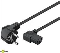 GOOBAY 96032 - Beidseitig abgewinkeltes Kaltger&auml;te-Anschlusskabel, 3 m, Schwarz