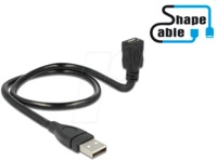 DELOCK 83922 - USB 2.0 Kabel, A Stecker auf Micro B Buchse, Shape, 0,5 m