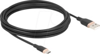 DELOCK 81228 - USB 2.0 Kabel, A Stecker > C Stecker, Silikon, schwarz, 4,0 m