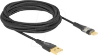 DELOCK 80762 - Sync- & Ladekabel, USB-A > C, 60 W, Textil, 3,0 m