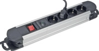 EGB GABKS04 - Steckdosenleiste, 4-fach, Alu, &Uuml;-Schutz, mit Schalter, 1,4 m