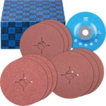 PFERD 64198001 - Fiberscheiben-Set 10-tlg. Korund &Oslash; 125 mm A36, 60, 80