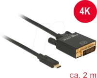 DELOCK 85321 - USB Kabel, C Stecker auf DVI 24+1 Stecker, DP-Alt Mode, 2 m