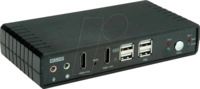ROLINE 14013047 - KVM Switch, 2-Port, HDMI, DisplayPort, Dual Display