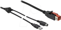 DELOCK 85941 - PoweredUSB Kabel Stecker 24V > USB-A + Mini-DIN 3 Pin, 2 m