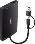 LINDY 43430 - Konverter USB Typ A und C > Dual HDMI, 4K 60Hz