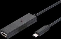 VALUE 12991112 - USB 2.0 Kabel, C Stecker auf A Buchse, Verst&auml;rker, 10 m