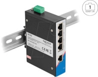 DELOCK 80162 - Industrie Gigabit Ethernet Switch 5 Port RJ45 f&uuml;r Hutschiene