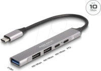 DELOCK 64298 - USB 3.1/2.0 Hub, 4 Port, USB-C zu 1x 3.1 A, 2x 2.0 A, 1x 2.0 C