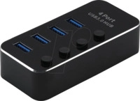 ROLINE 14025056 - USB 3.0, 4-Port Hub, Schalter