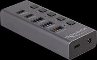 DELOCK 64248 - USB 3.0 Hub, 4 Port, 2x C, 2x A, 1x Lade,