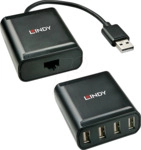 LINDY 42679 - USB 2.0 Hub, 4 Port, Verl&auml;ngerung, Cat5e/6, 60 m