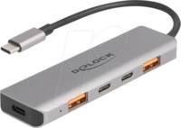 DELOCK 64302 - USB 3.1 Hub, 5 Port, USB-C zu 3x C, 2x A