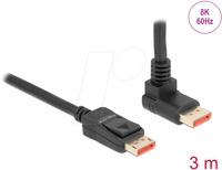 DELOCK 87056 - DisplayPort 1.4 Kabel, 8K @60 Hz, 90&deg; oben gewinkelt, 3 m