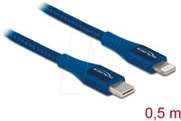 DELOCK 85415 - Sync- & Ladekabel, USB-C -> Lightning&trade; Stecker, Mfi, 0,5 m, bla