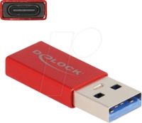 DELOCK 60044 - Adapter USB 3.1 A Stecker > C Buchse, aktiv, rot