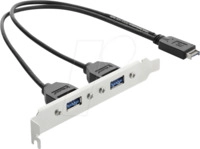 DELOCK 67345 - Delock Slotblech USB Typ-E Key A Stecker zu 2 x USB Typ-A Buchse