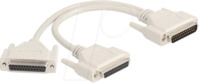 DELOCK 65959 - D-SUB Adapter, 25 Pin Stecker > 2x 25 Pin Buchse