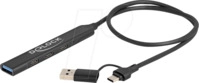 DELOCK 64272 - USB 3.0 Hub, 4 Port, USB-A/C zu 3x C, 1x A