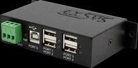 EXSYS EX-1163HMS - USB 2.0 4 Port Industrie-Hub, 15kV ESD, Din-Rail