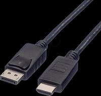 ROLINE 11445781 - DisplayPort 1.1 auf HDMI A Stecker, 1080p, 2,0 m