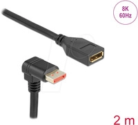 DELOCK 87091 - DisplayPort 1.4 Verl&auml;ngerung, 8K @60 Hz, 90&deg; unten gewinkelt, 2