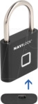 NAVILOCK 20965 - Vorh&auml;ngeschloss mit Fingerabdrucksensor, 75 x 45 x 13 mm, schwar
