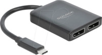 DELOCK 87754 - Splitter USB-C Stecker > 2 x DP Buchse DP-Alt Mode VXP