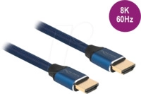 DELOCK 85446 - Ultra High Speed HDMI Kabel 48 Gbps 8K 60 Hz blau 1 m zertifizie
