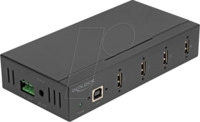 DELOCK 60686 - USB 480 Mb/s 4-Port Industrie-Hub, 4x A, 15 kV ESD