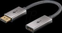GOOBAY 75271 - DisplayPort Adapter, DP Stecker auf HDMI-Buchse, 4K@60Hz, 0.1 m