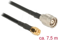 DELOCK 89512 - HF Antennenkabel, RP-TNC Stecker > SMA Stecker, 7,5 m
