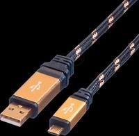 ROLINE 11028826 - USB 2.0 Kabel, A Stecker auf Micro-B Stecker, 1,8 m
