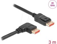 DELOCK 87067 - DisplayPort 1.4 Kabel, 8K @60 Hz, 90&deg; rechts gewinkelt, 3 m