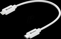 SANDBERG 136-71 - Sync- & Ladekabel, USB-C > Lightning, 0,2m
