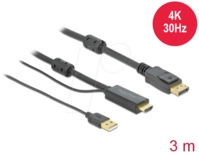 DELOCK 85965 - HDMI auf DisplayPort 1.2 Stecker, 4K@30Hz, 3 m