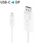PURE IS2220-020 - Adapterkabel USB Type-C > DP, 4K@60 Hz, wei&szlig;, 2,0 m