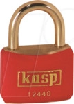KASP K12440REDD - Messingschloss, rot ummantelt
