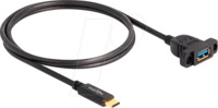 DELOCK 87826 - USB 10 Gb/s Kabel, C Stecker auf A Buchse, Einbau, 1 m