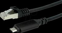 ROLINE 12021167 - Netzwerkadapter, Kabel, USB Typ-C, Gigabit Ethernet, 2 m
