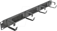 DELOCK 66489 - 19" Kabelmanagement B&uuml;rstenleiste mit 4 B&uuml;geln 1 HE schwarz