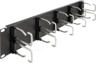 DELOCK 66919 - 19" 2HE Kabelf&uuml;hrungspanel, 10 B&uuml;gel, schwarz