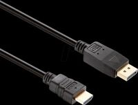 HDS X-DC055-010 - DP Stecker auf HDMI Stecker, 1080p, schwarz, 1,0 m