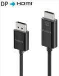 PURE IS2001-020 - Displayport 1.2 Kabel, DP-HDMI, 4K60Hz, schwarz, 2,0 m