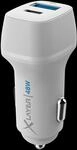 XLAYER 219947 - USB-Ladeger&auml;t, USB-C (PD), 30 W, USB-A (QC 3.0), 18 W, Kfz, wei&szlig;